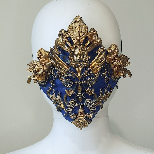 Baroque mask, mouth mask, mouth patch, filigree, Baroque Fantasy, angels, gothic mask, gothic headpiece, blind mask