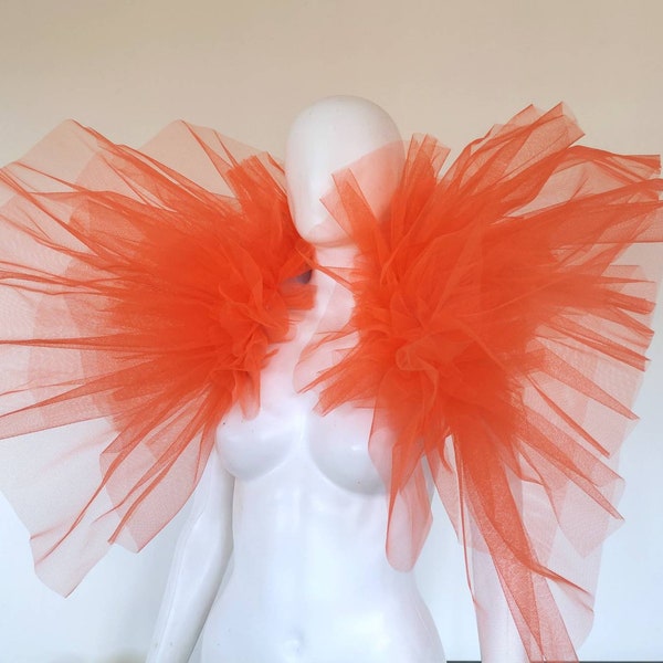 Tulle bolero - Pierrot circus - elizabethan neck ruff costume - unisex - collar - Halloween costume