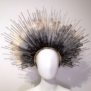 Majestic Crown - Madone - Gold an Black Headpiece - Goth fashion
