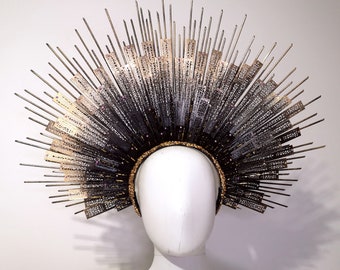 Majestic Crown - Madone - Gold an Black Headpiece - Goth fashion