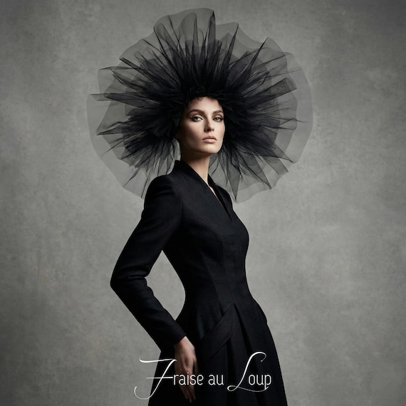 Couronne chapeau Bibi Tulle - headband - noir