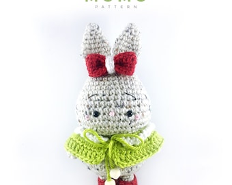 CROCHET PATTERN (PDF): Momo The Bunny Amigurumi / Plushie / Bagcharm