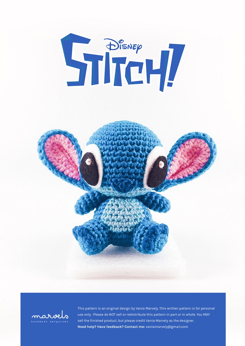 CROCHET PATTERN PDF: Stitch Amigurumi / Plushie / Bagcharm image 2