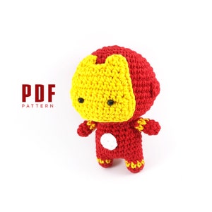 CROCHET PATTERN (PDF): Iron Man Amigurumi / Plushie / Bagcharm