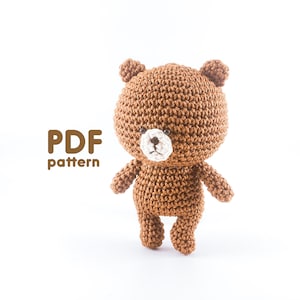 CROCHET PATTERN (PDF): Brown Bear Amigurumi / Plushie / Bagcharm