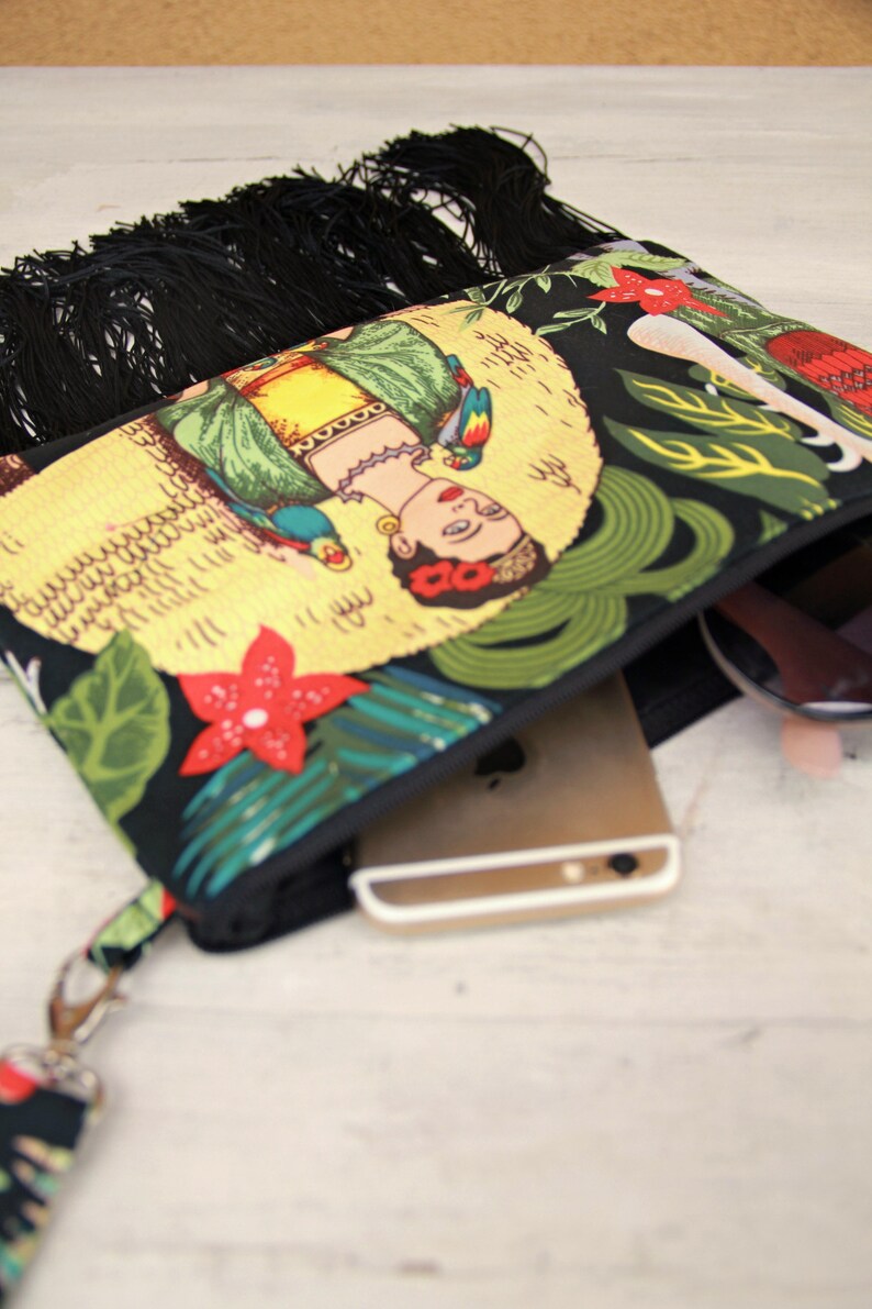 Frida Kahlo small bag Black Frida Kahlo pouch