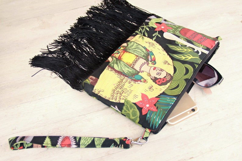 Frida Kahlo small bag Black Frida Kahlo pouch