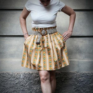 Gonna con tasche in cotone vintage TAGLIA UNICA