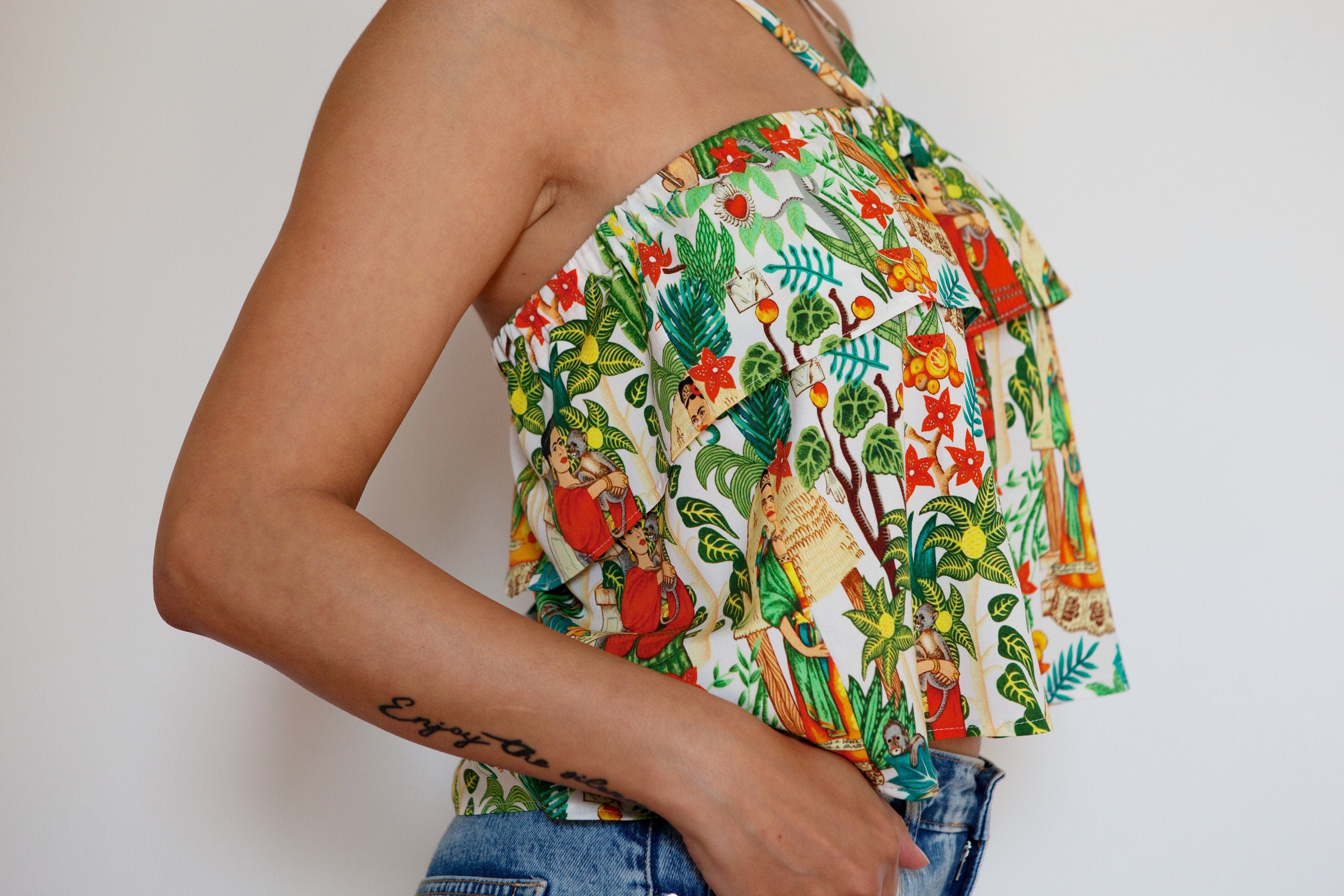 frida kahlo linen blouse