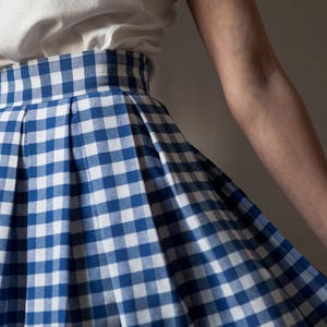 Gingham pleated skirt Summer skirt