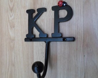 Lettered Hook...............................................Wrought Iron (Forged Steel) Hand Made..With Ladybird Feature+ FREE Fitting Kit.