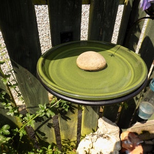 Bird Bath or Feeder..................................With Hand Crafted Wrought Iron(Forge Steel) Holding Ring+FREE Fitting Kit