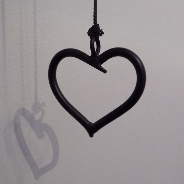 Heart Light Pull.......................................................Wrought Iron (Forge Steel) Hand Made in UK+Black or White Pull Cord.