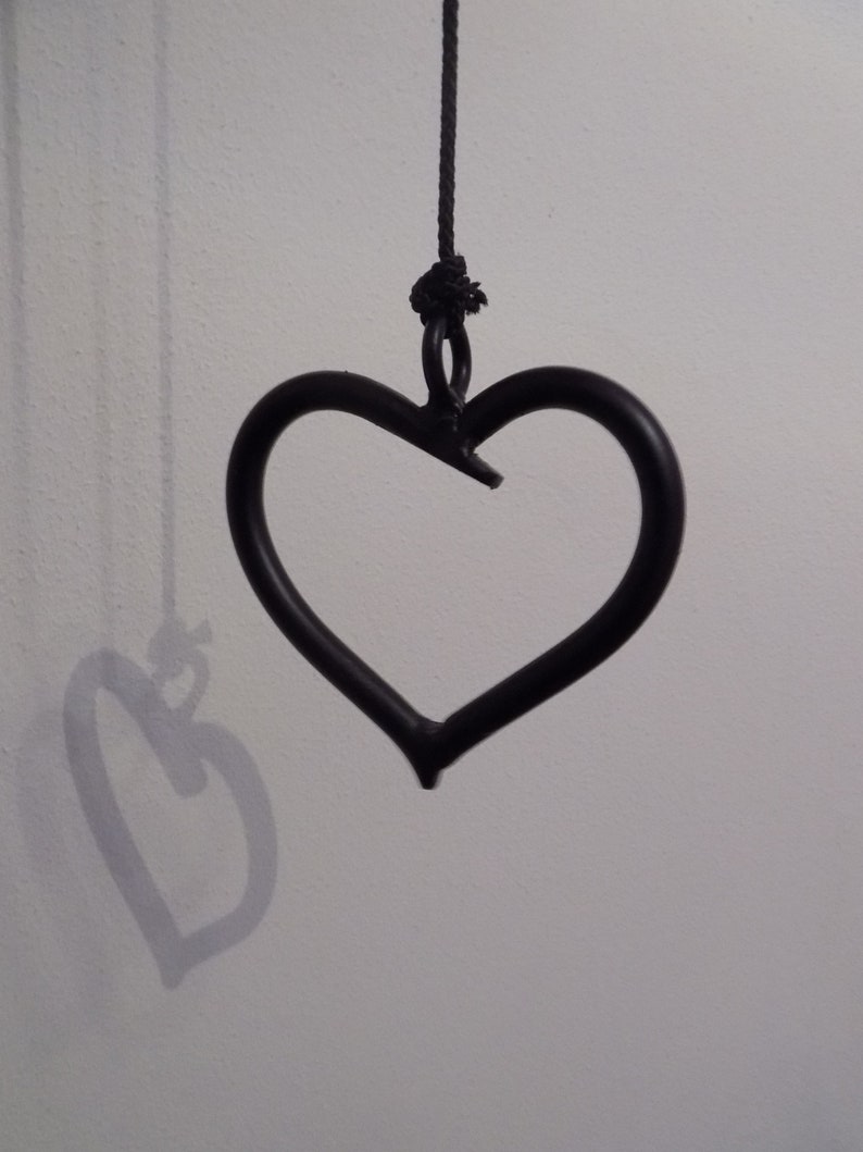 Heart Light Pull.......................................................Wrought Iron Forge Steel Hand Made in UKBlack or White Pull Cord. image 1