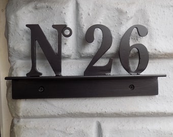 House Number Plaque...............................................Wrought Iron (Forge Steel) Hand Crafted..Custom Made + FREE Fitting Kit.