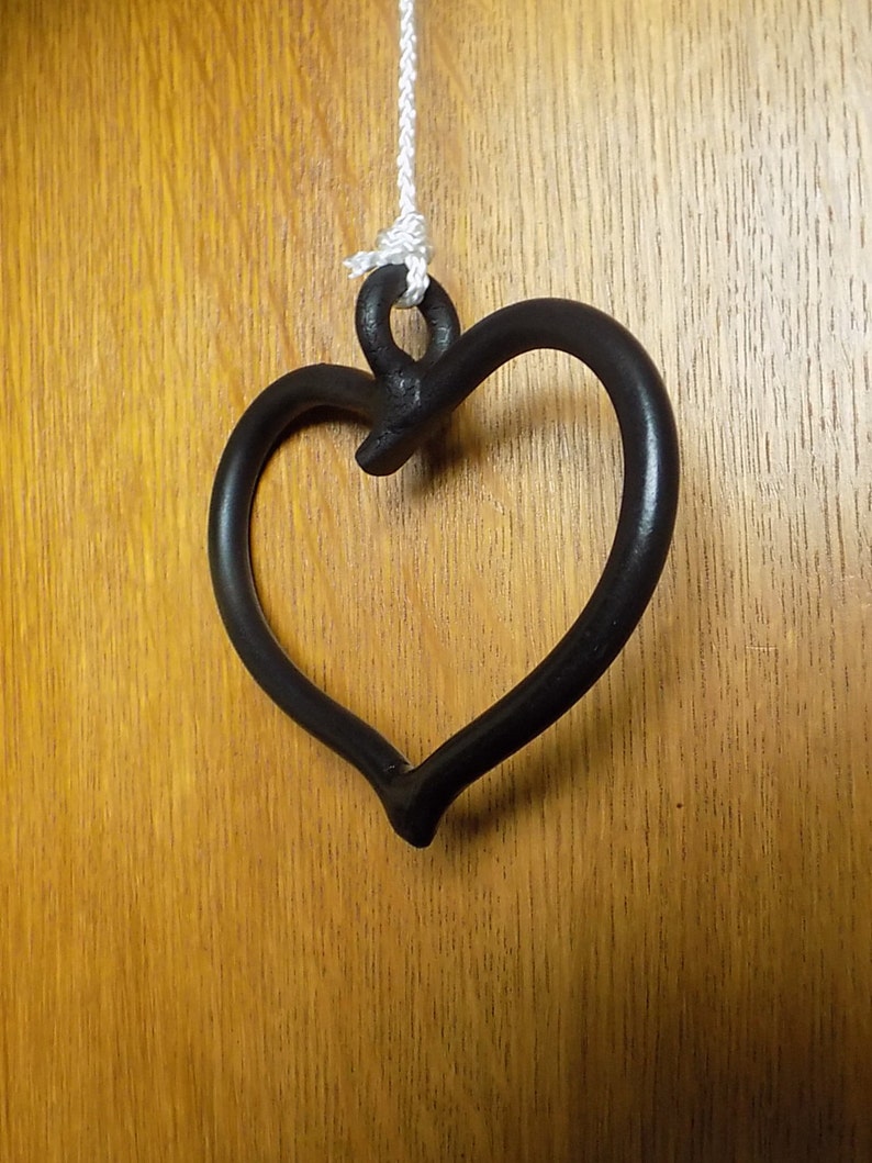 Heart Light Pull.......................................................Wrought Iron Forge Steel Hand Made in UKBlack or White Pull Cord. image 3