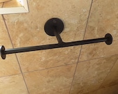 Double Toilet Roll Holder...............................................Wrought Iron (Forge Steel) Hand Crafted in UK  + FREE Fitting Kit.