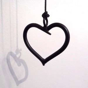 Heart Light Pull.......................................................Wrought Iron (Forge Steel) Hand Made in UK+Black or White Pull Cord.