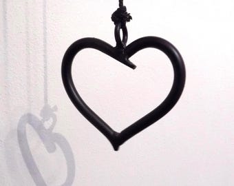 Heart Light Pull.......................................................Wrought Iron (Forge Steel) Hand Made in UK+Black or White Pull Cord.