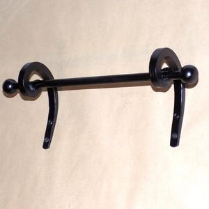 Fancy Scrolled Towel Rail....................................................Wrought Iron (Forged Steel) Handmade in UK + Free  Fitting Kit.