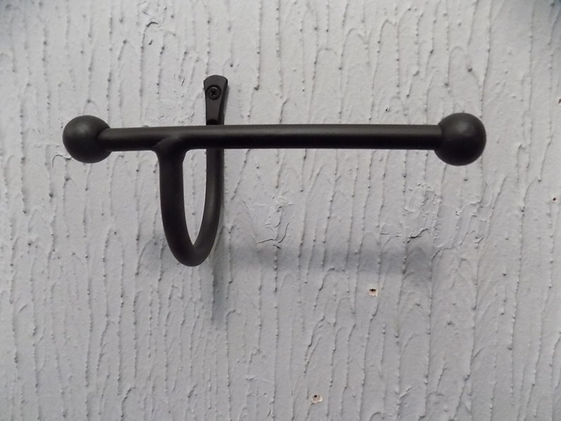 Toilet Roll Holder.......................................................Wrought Iron Forged Steel Hand Made in UK FREE Fitting Kit. image 1