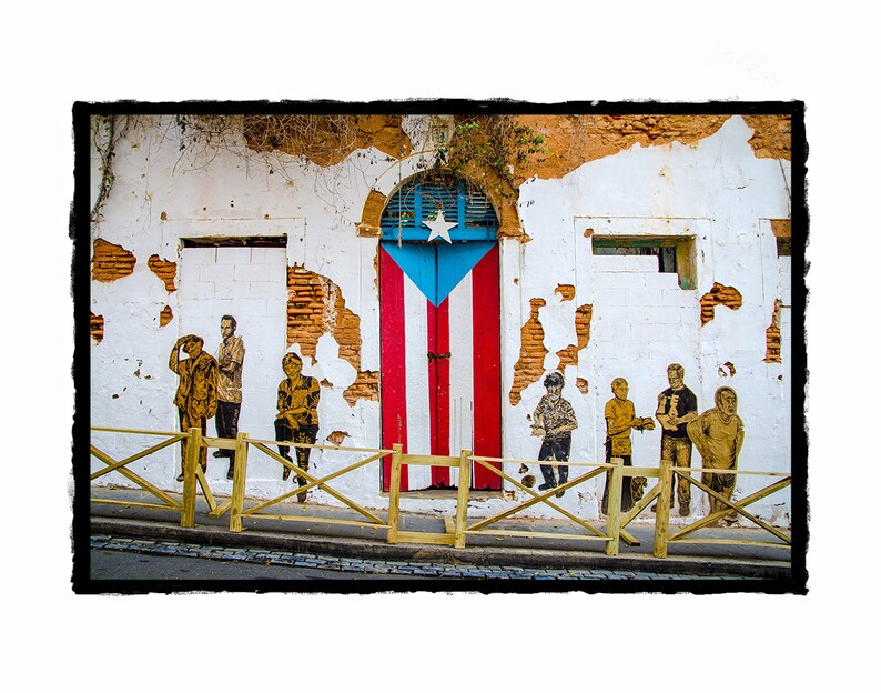 Old San Juan Puerto Rican Flag Door Etsy