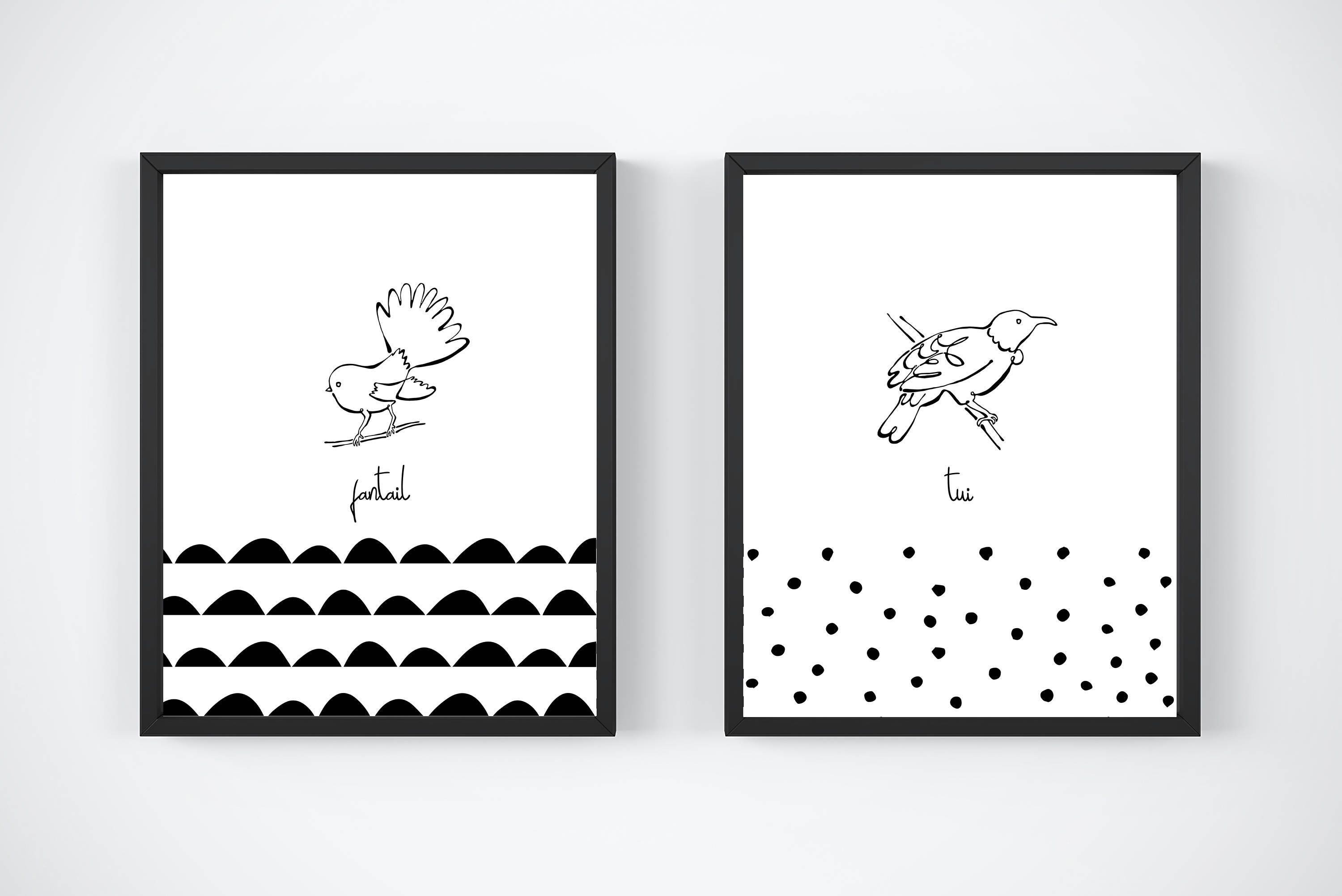 New Zealand Tui Illustration Scandinavian Nursery Prints Etsy Australia