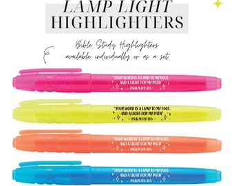 JW Bible Study Highlighters Bundle / Psalm 119:105 "Your Word is a Lamp to my Foot & a Light to my Path" / Christian Bible Scripture Gift