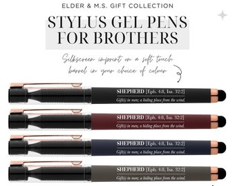 JW Soft Touch Stylus Gel Pen / Shepherd Elder Ministerial Servant Brother / Bible Scripture Gift