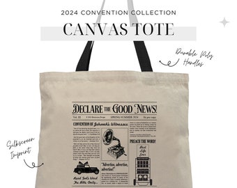 2024 "Declare the Good News!" Convention of Jehovah's Witnesses Cotton Canvas Tote Bag Eco Friendly JW Gift