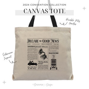 2024 "Declare the Good News!" Convention of Jehovah's Witnesses Cotton Canvas Tote Bag Eco Friendly JW Gift