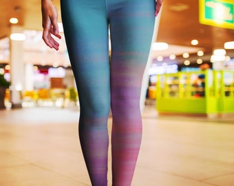 YOGA LEGGINGS Yoga Pants Womens Tribal Fusion Printed Leggings PASTEL Leggings Tights Fairy Kei Rave Leggings Rainbow Art Leggings Summer