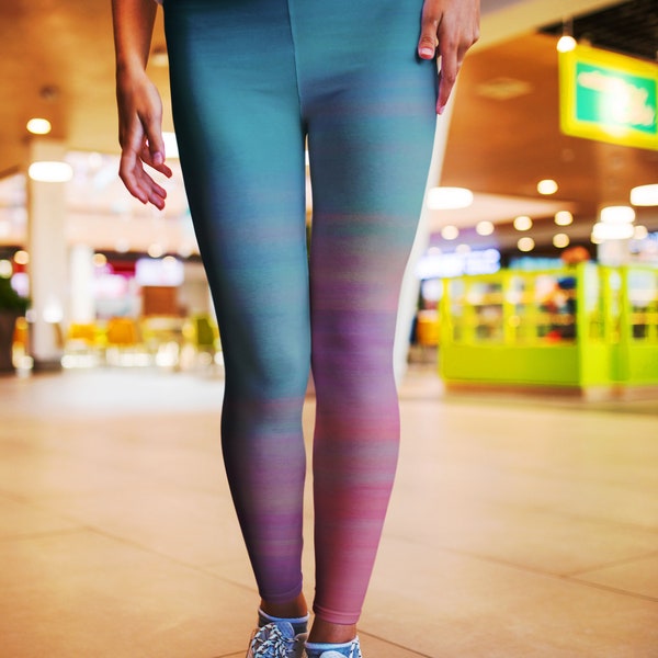YOGA LEGGINGS Yoga Pants Womens Tribal Fusion Printed Leggings PASTEL Leggings Tights Fairy Kei Rave Leggings Rainbow Art Leggings Summer