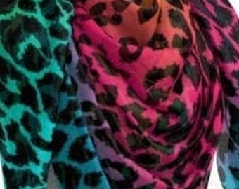 Rainbow Cheetah Print Scarf: Silk or Polyester, Long or Square