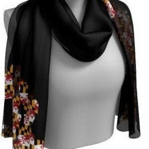 Maryland Flag Scarf: Silk or Polyester, Long or Square Styles