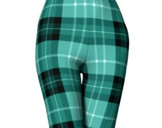 Green Tartan PLAID LEGGINGS WOMENS Yoga Pants Sexy Print Leggings Sexy Womens Yoga Pants Womens Leggings Clothing Tartan Spring Leggings