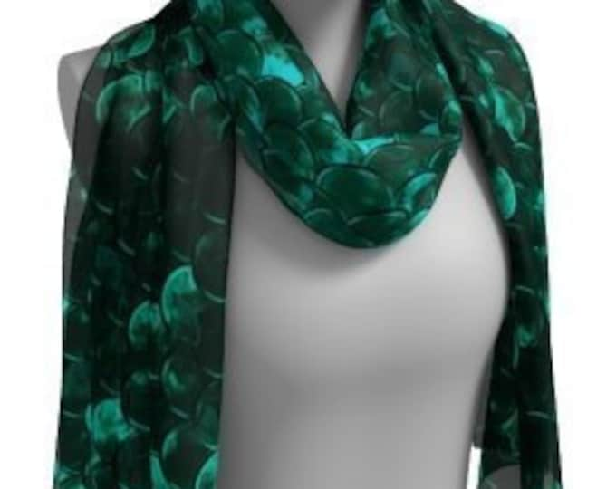 Mermaid SCARF Womens Beach Scarf Designer Fashion SCARVES for WOMEN Green Mermaid Scarf Long Scarf or Square Scarf Summer Accessories Gifts