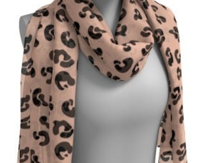 Cheetah Print SCARF Animal Print SCARVES Womens Designer Fashion Scarf Long and Square Styles Available Leopard Print Scarf Black Nude Scarf