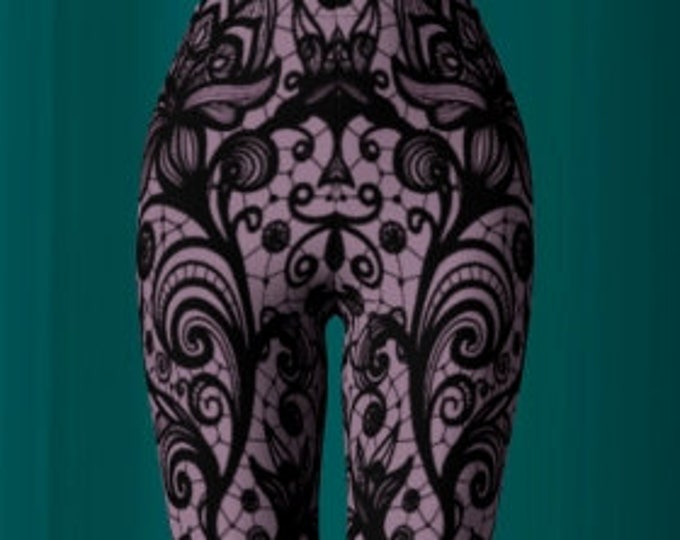 Tattoo Tights Cool YOGA PANTS Womens Sexy Leggings Sexy Yoga Pants Lace Tights WOMENS Sexy Yoga Leggings Rave Leggings Tribal Art Tights