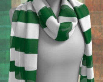 SCARF GREEN White STRIPED Scarf for Women Long & Square Styles Designer Scarves for Women Women's Fashion Accessories Scarf St Patricks Day