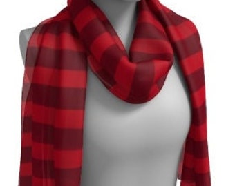 Red Striped SCARF Long Scarf or Square Scarf Striped Scarf Holiday Scarf Long or Square Scarf Gift for Her Gift for Wife Green Striped Scarf