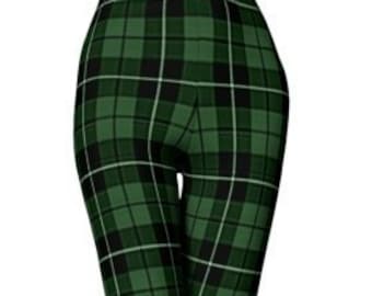 St Paddy's Day Leggings Women's GREEN Tartan PLAID LEGGINGS Saint Patricks Day Leggings Womens Yoga Leggings Womens Yoga Pants Gift for Her