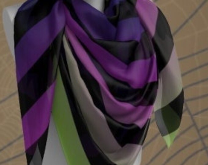 PURPLE and Green SCARF Long or Square Scarves Wicked WITCH Scarf Designer Fashion Scarf Luxury Silk Scarf Halloween Scarf Gift for Halloween