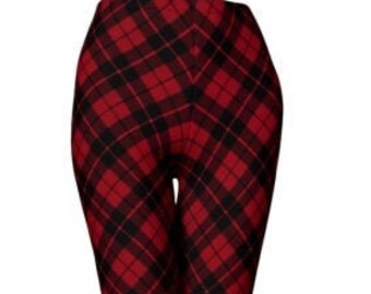 Red Plaid Tartan YOGA PANTS Sexy Print Leggings WOMENS Sexy Leggings Sexy Womens Leggings Sexy Yoga Pants Sexy Yoga Leggings Print Leggings