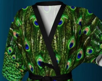 Peacock Feather KIMONO ROBE WOMENS Kimono Robe Womens Animal Print Kimono Robe Sexy Gift for Wife Gift for Her Gift for Mom Mothers Day Gift
