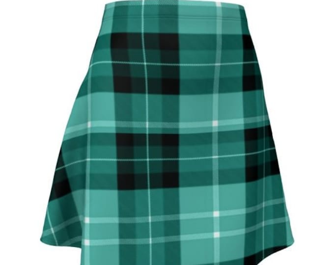 PLAID SKIRT Womens TARTAN Plaid Skirt Green Tartan Plaid High Waisted Skirt Flare Skirt for Women Sexy Mini Skirt Plaid Skirt School Girl