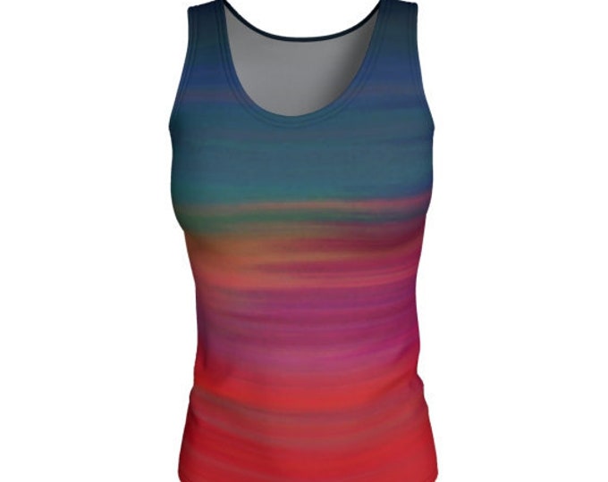 Rainbow Tank Top Pride Clothing Bright TANK TOP Women's Colorful Ombre Tank Top Rainbow Ombre Clothing Work Out Top Yoga Top Cycling Top