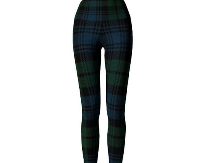 YOGA PANTS LEGGINGS Green Tartan Plaid Leggings Womens Clothing Sexy Print Leggings Sexy Yoga Pants St Pattys Day Sexy Yoga Pants for Women