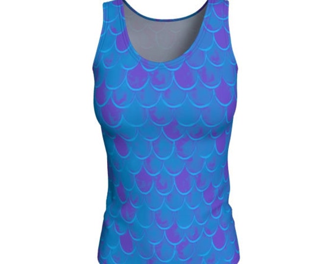 MERMAID TOP Women's Tank Blue Mermaid Shirt for Women Disney's Ariel Mermaid Clothing Work-out Tank Top Yoga Tank Top Fitness Clothing