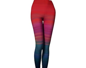 RAINBOW RAVE LEGGINGS - Ombre Leggings - Womens Yoga Leggings - Pride Leggings - Festival Clothing - Rave Clothing - Burning Man Leggings